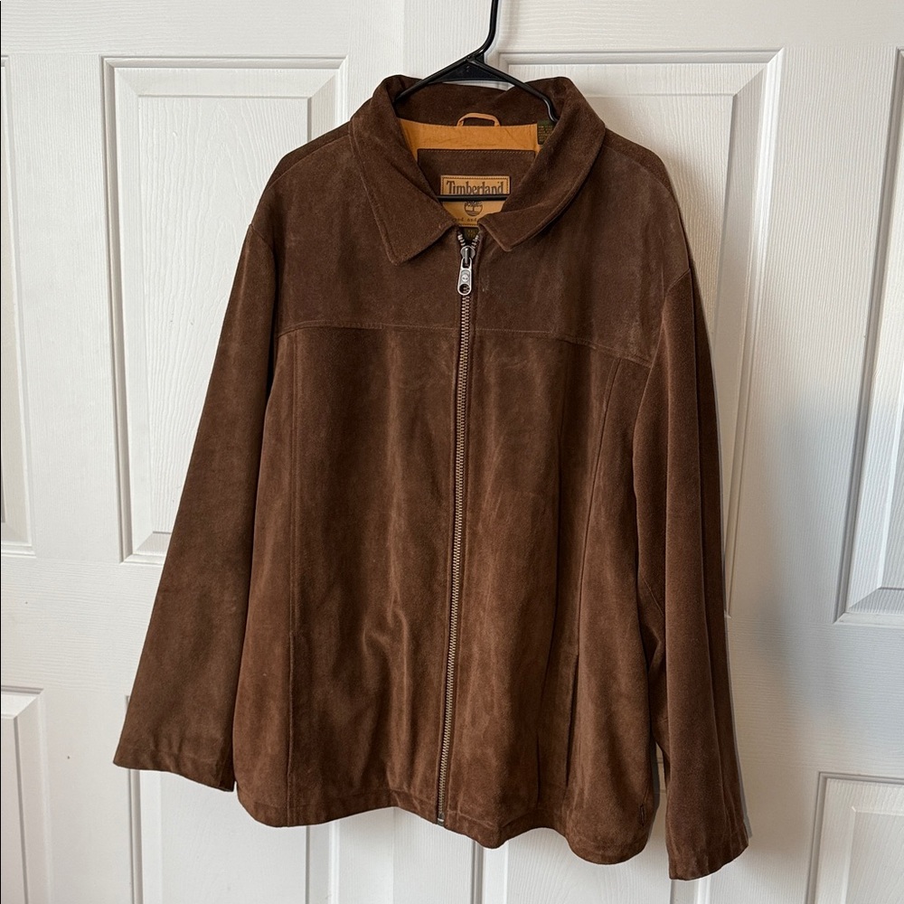 Vintage Timberland Dark Brown Rugged and Durable Suede Jacket